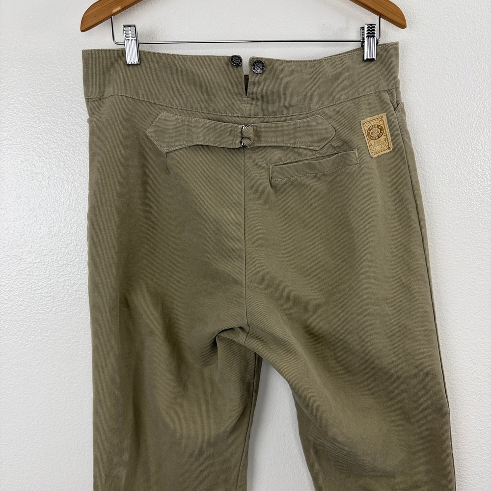 WAH Maker Pants Mens 36 Tan Corduroy Hi Rise Buckleback Suspender Button Western - Picture 8 of 9